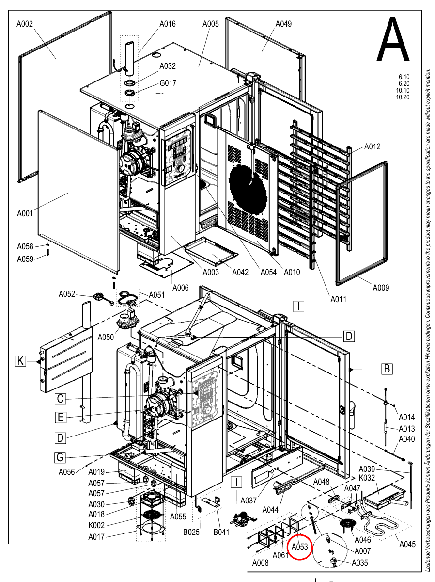 Zestaw uszczelek oświetlenia komory pieca, 5 szt. - Convotherm 4 - 5056316