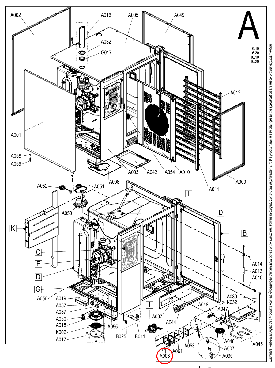 Ramka oświetlenia komory pieca z szybą - Convotherm 4 - 5056317