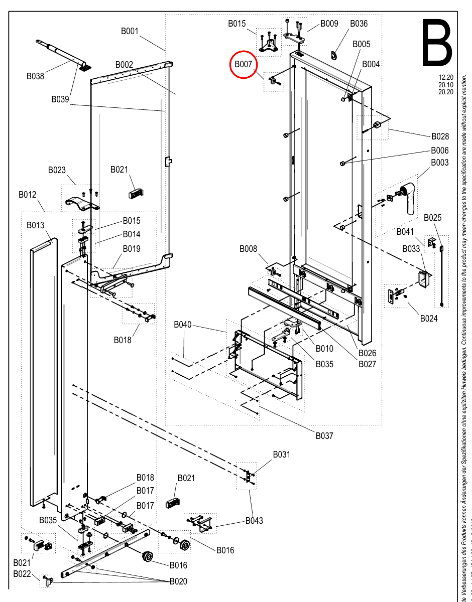 Dolna część górnego zawiasu drzwi wewnętrznych do pieca Convotherm 4 / maxx pro - 6064160