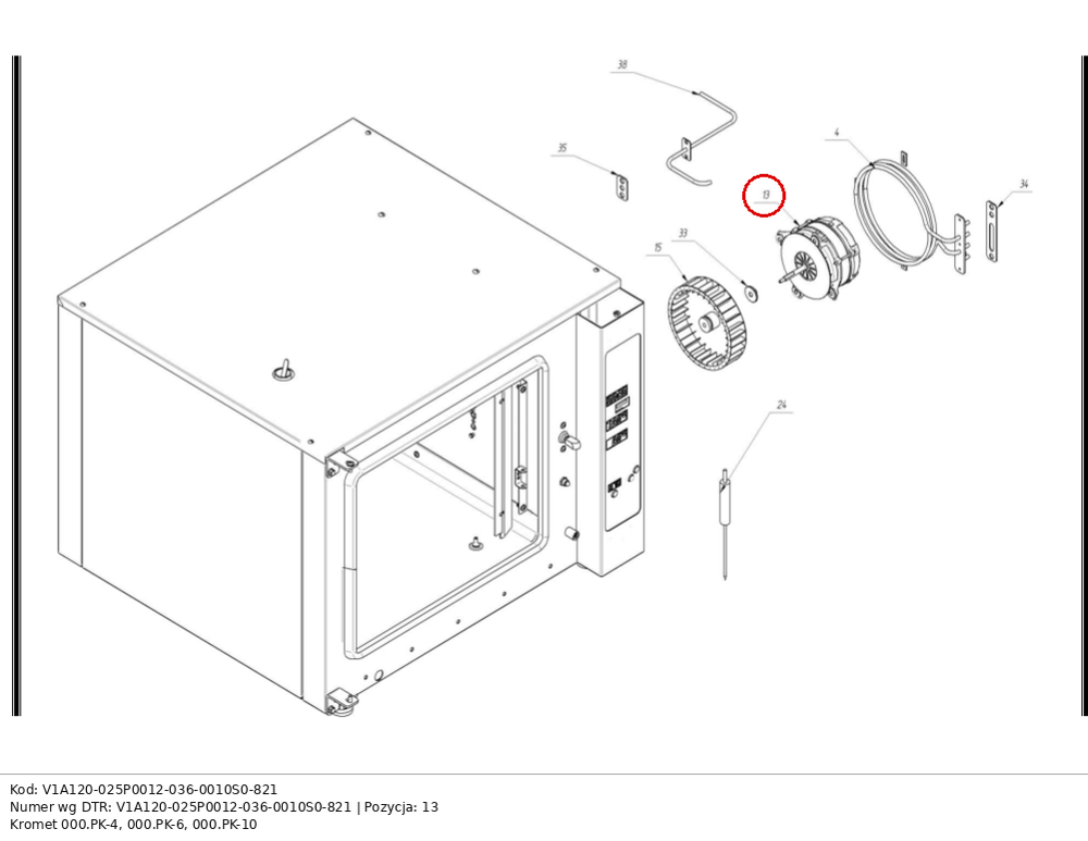 Silnik Hanning Kromet - V1A120-025P0012-036-0010S0-821