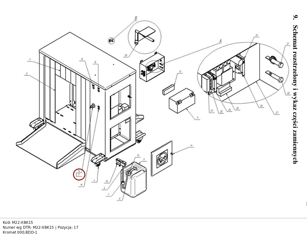 Tabliczka informacyjna E-stop Kromet - M22-XBK15