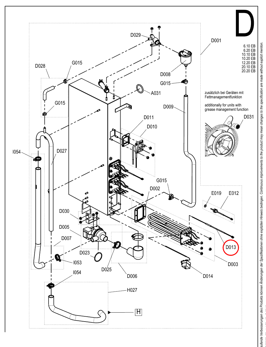 Sonda termoparowa wytwornicy pary, przewód 2300 mm do pieca Convotherm 4 / maxx pro - 5056323