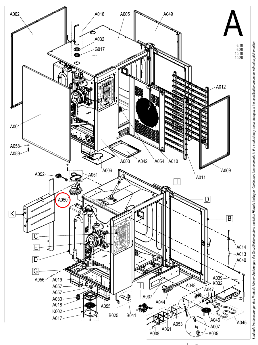 Klapa osuszania z uszczelnieniem, wersja gazowa do pieca Convotherm 4 / maxx pro 6.10 - 6056827