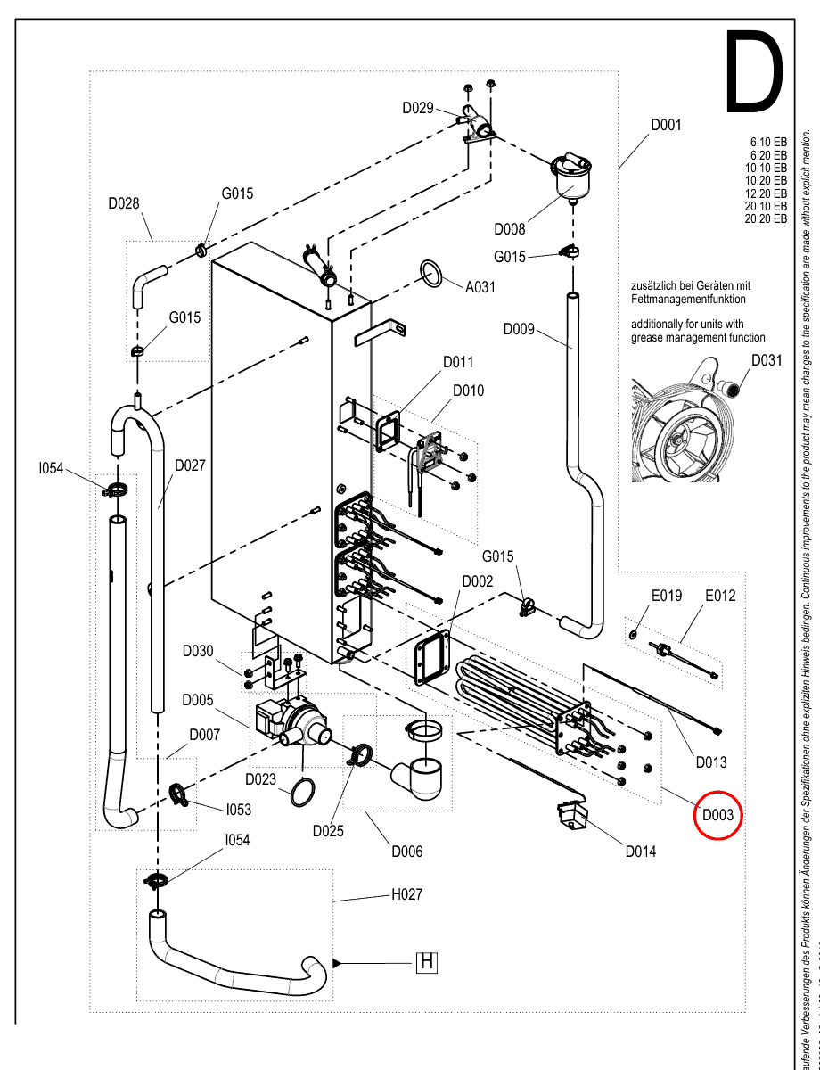 Grzałka zanurzeniowa wytwornicy pary 13,3 kW 200 V do pieca Convotherm 4 / maxx pro - 5056931