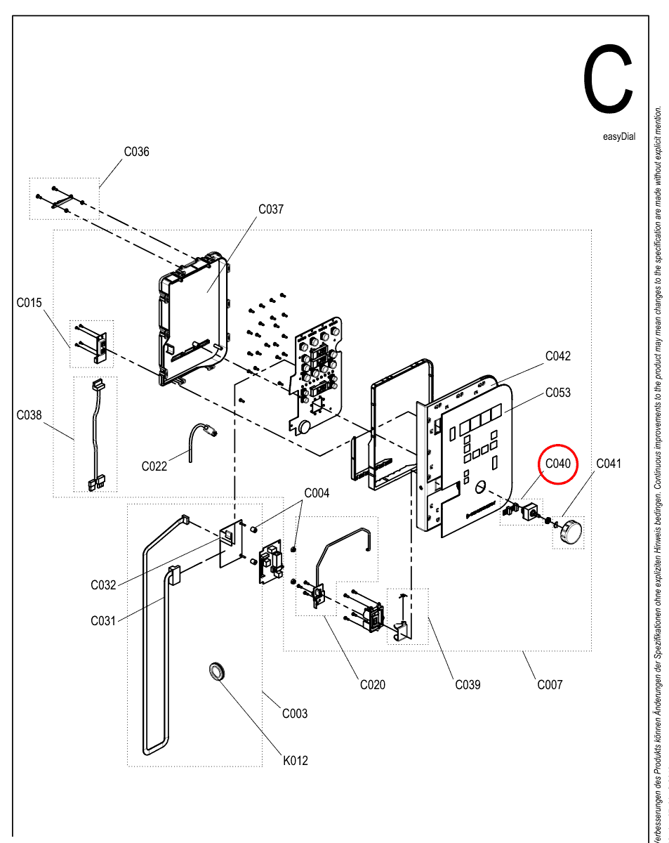 Enkoder z przewodem do panelu easyDial do pieca Convotherm 4 / maxx pro - 5056359
