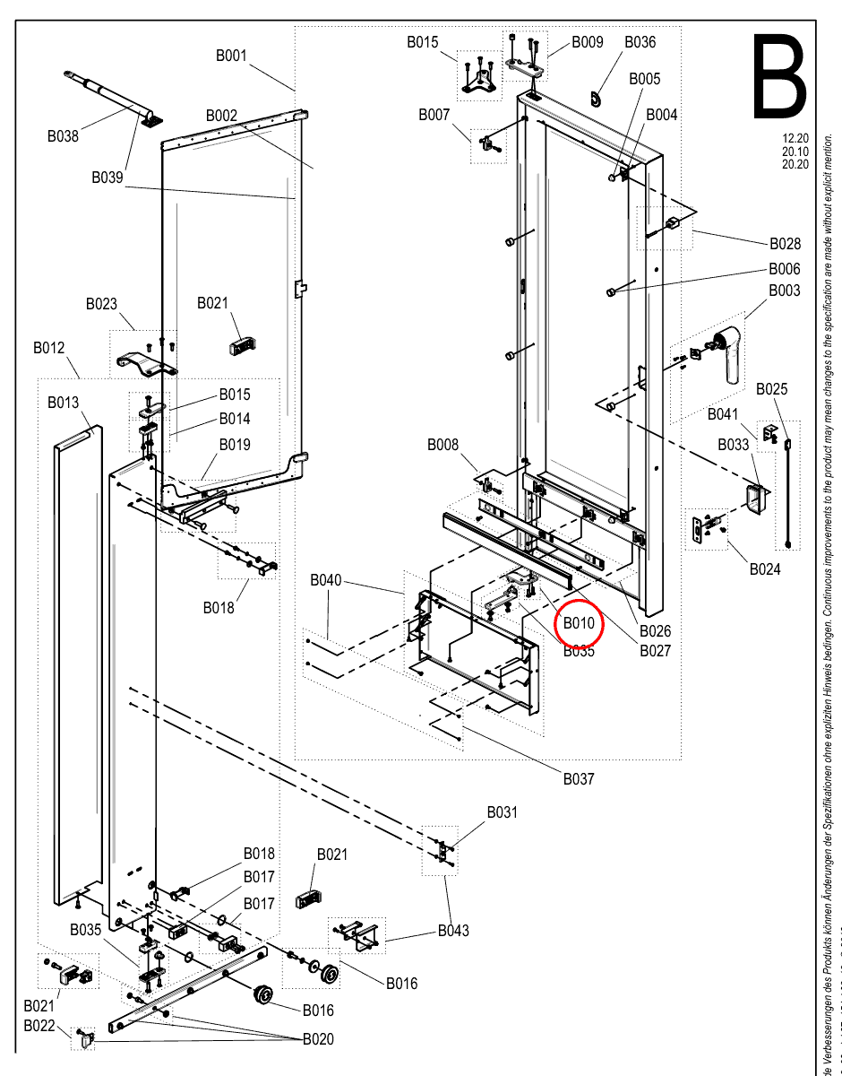 Dolny zawias drzwi chowanych pieca wolnostojącego - Convotherm 4 12.20 / 20.10 / 20.20 - 6056845