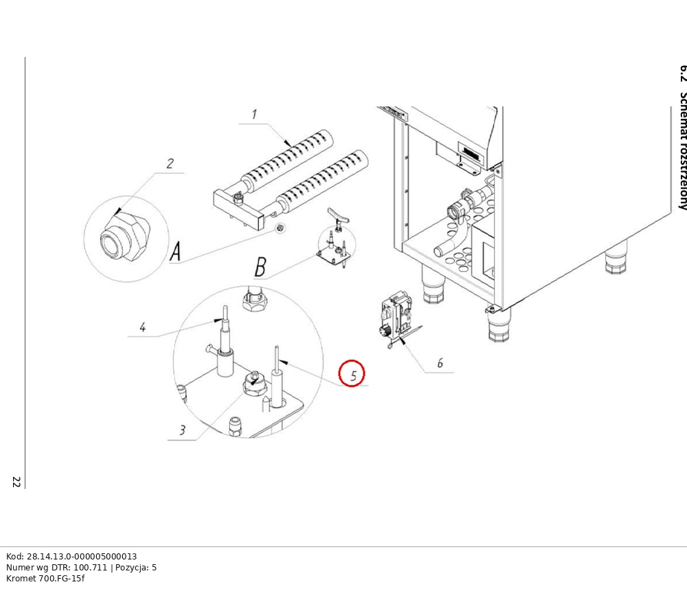 Elektroda ceramiczna GEV - 100.711 Kromet - pasuje do modeli: 000.OGZ-24NC, 700.FG-15f, 900.FG-22f, 900.FG-2x22f