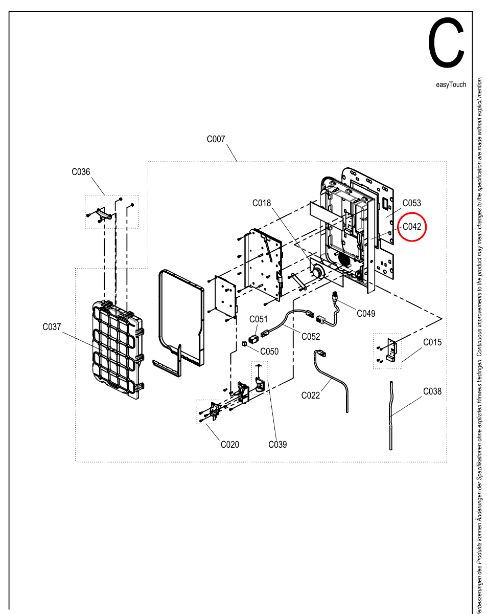 Przednia część obudowy panelu easyTouch do pieca Convotherm 4 - 5056364
