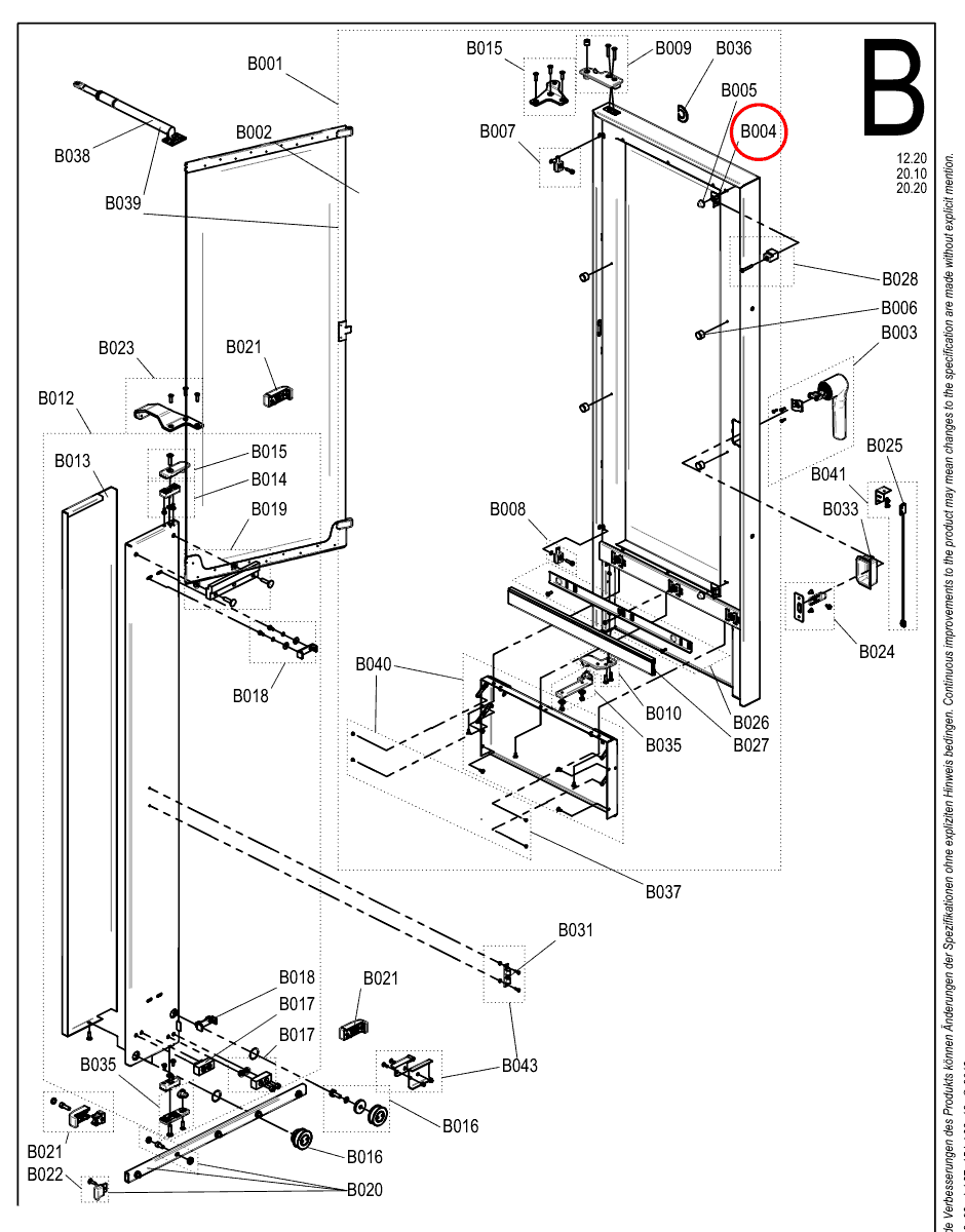 Zestaw uchwytów drzwi wewnętrznych pieca wolnostojącego - Convotherm 4 / maxx pro - 6056812