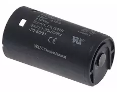 kondensator pracy pojemność 59µF 250V 50/60Hz śr. 36,6mm dł. 68,5mm plastik