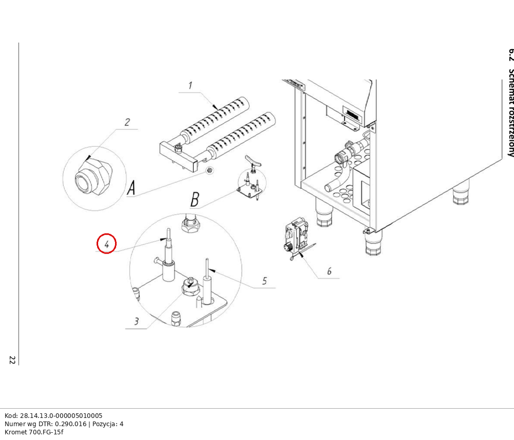 Termopara QOT M9x1 L-600mm - 0.290.016 MINISIT 6/6 Kromet - pasuje do modeli: 700.FG-15f, 900.FG-22f, 900.FG-2x22f