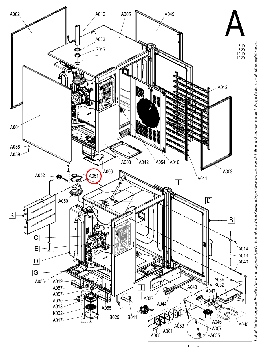 Zestaw uszczelek klapy osuszania do pieca Convotherm 4 / maxx pro - 6056327