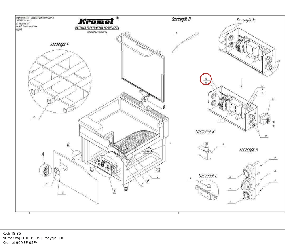 Listwa montażowa l=300 mm Kromet - TS-35