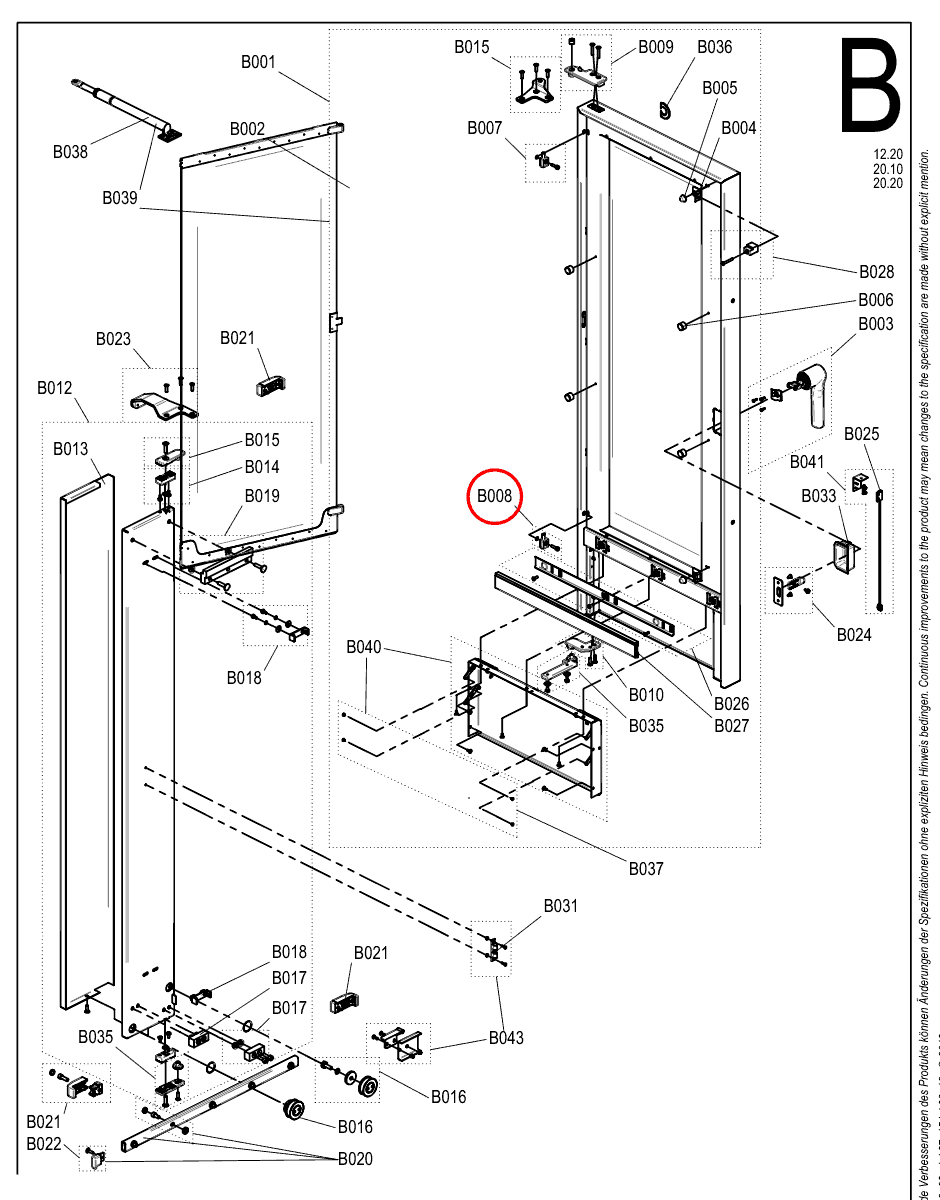 Dolna część dolnego zawiasu drzwi wewnętrznych do pieca Convotherm 4 / maxx pro - 6064161